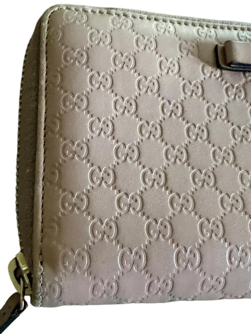 Gucci Pink Microguccissima Bow Wallet Embossed Leather Zip-Around - Picture 3 of 13